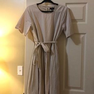 Tan mid length dress with pockets